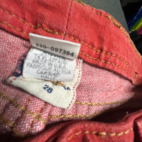 True Religion Halle Skinny Jeans Womens 28 Red Stretch Mid Rise Made in USA - Picture 4 of 9